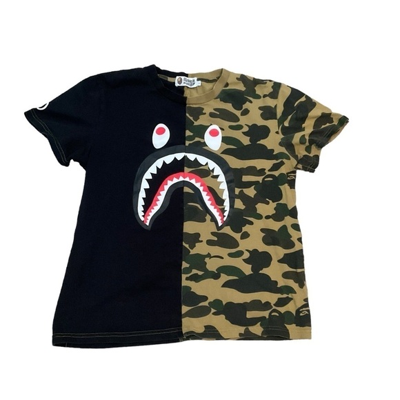 Bape WGM Women’s Camo Black T-Shirt Sz Large World Gone Mad Bathing Ape - Picture 1 of 7